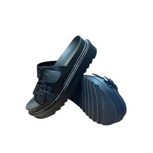 Madden Girl Black Double Buckle Platform Sandals Women’s Size 8